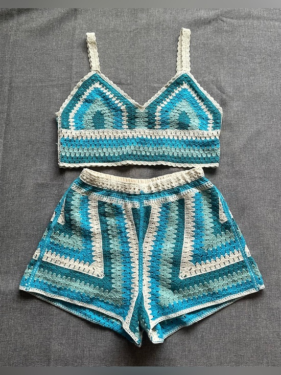 Rebellion Again Tops - Rebellion Again 2pc Crochet Bralette & Short Set